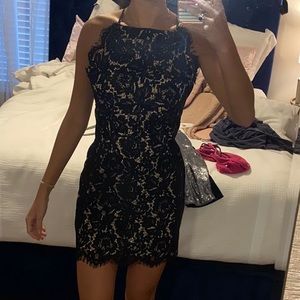 Tobi Black Lace Cocktail Dress